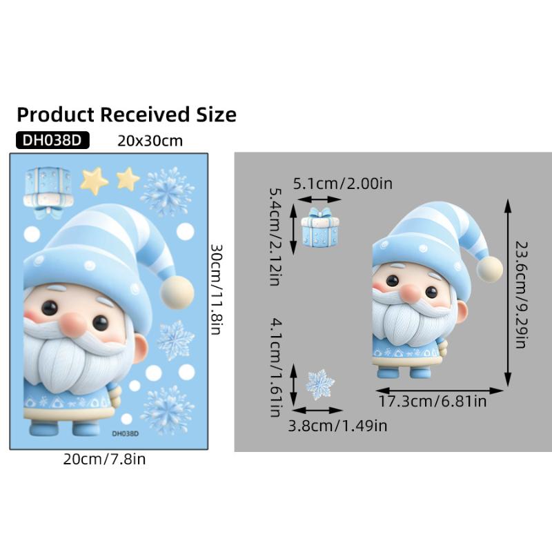 

1/2/3/4/6/9 Sheets Winter Snowman Santa Claus Snowflake Static Electricity Decals Christmas Window Stickers Ornaments Xmas Decor A4