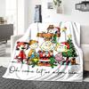 Christmas Peanuts Characters Blanket Soft Throw Blanket For Home Bedroom Bed Sofa Travel Office Solid Christmas Blanket