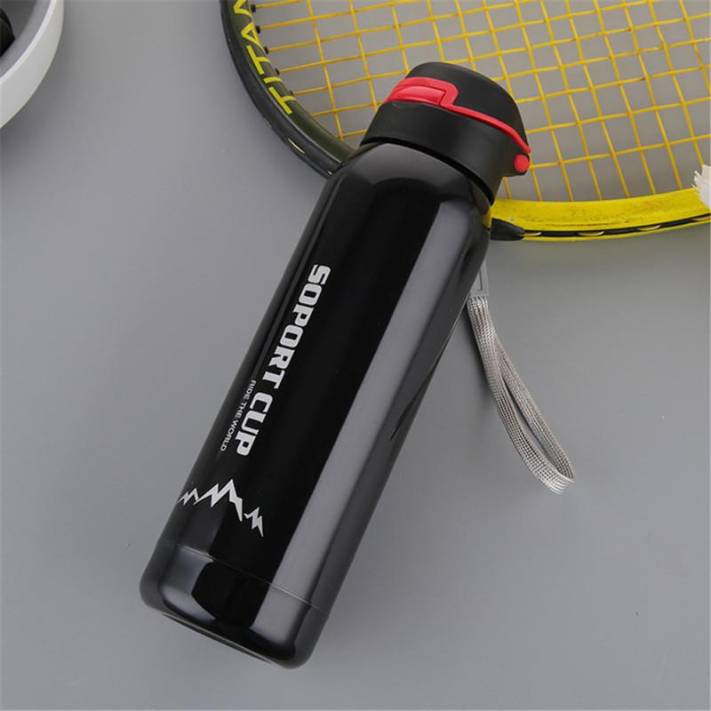 500ml Buitensport Waterbeker 304 Roestvrij Staal Draagbare Rietje Thermosbeker Fiets Waterfles