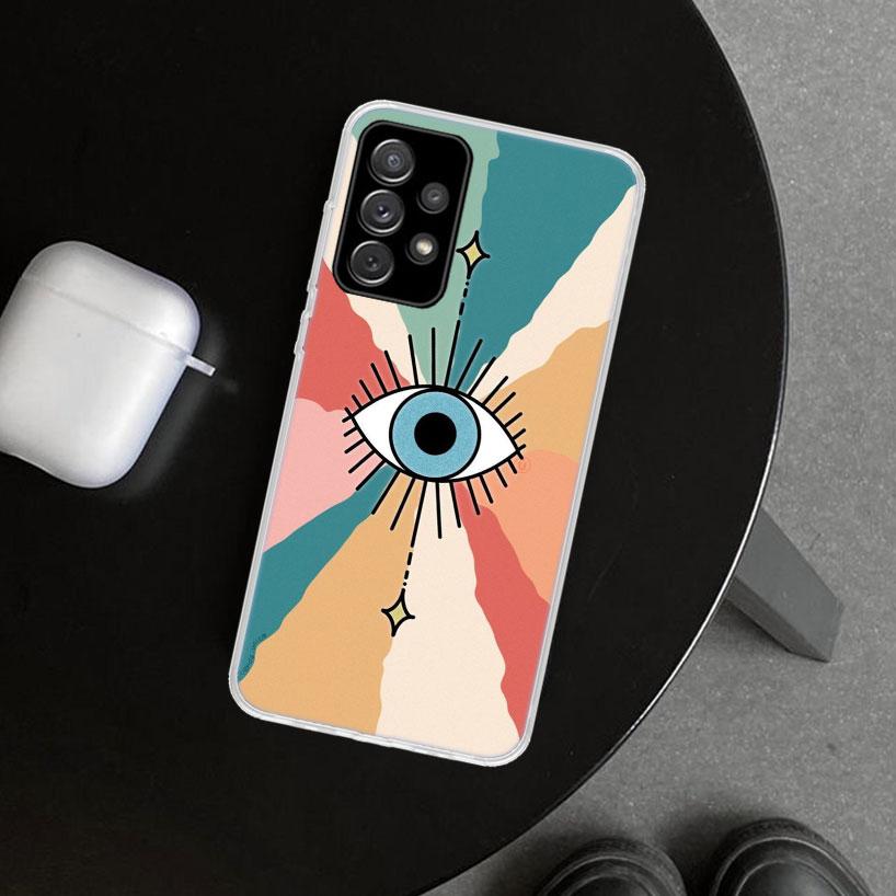 Lucky Blue Evil Eye Phone Case for Samsung Galaxy A17 A16 A26 A36 A56 A57 A37 A15 A25 A35 A55 A14 A24 A34 A54 A13 A23 A33 A53 Ga