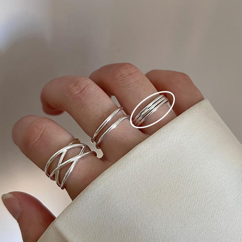 Korean Style Irregular 925 Sterling Silver Women's Versatile Ring, Non-Fading Niche Ins Design
