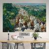 2D Triumphal Entry Backdrop, Palm Sunday Procession Scene Background for Christian Home Decor
