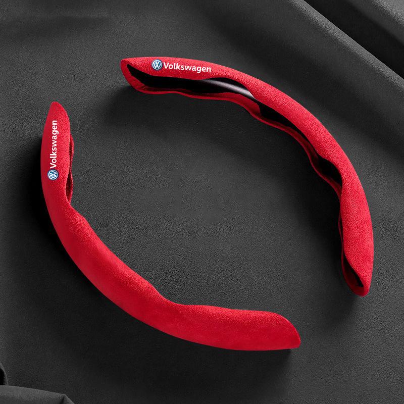 Car Suede Steering Wheel Cover Sweat-absorbin Non-Slip For VW Volkswagen POLO GOLF 6 5 7 T5 T7 MK6 MK7 Auto Decoration Accessori Xn2