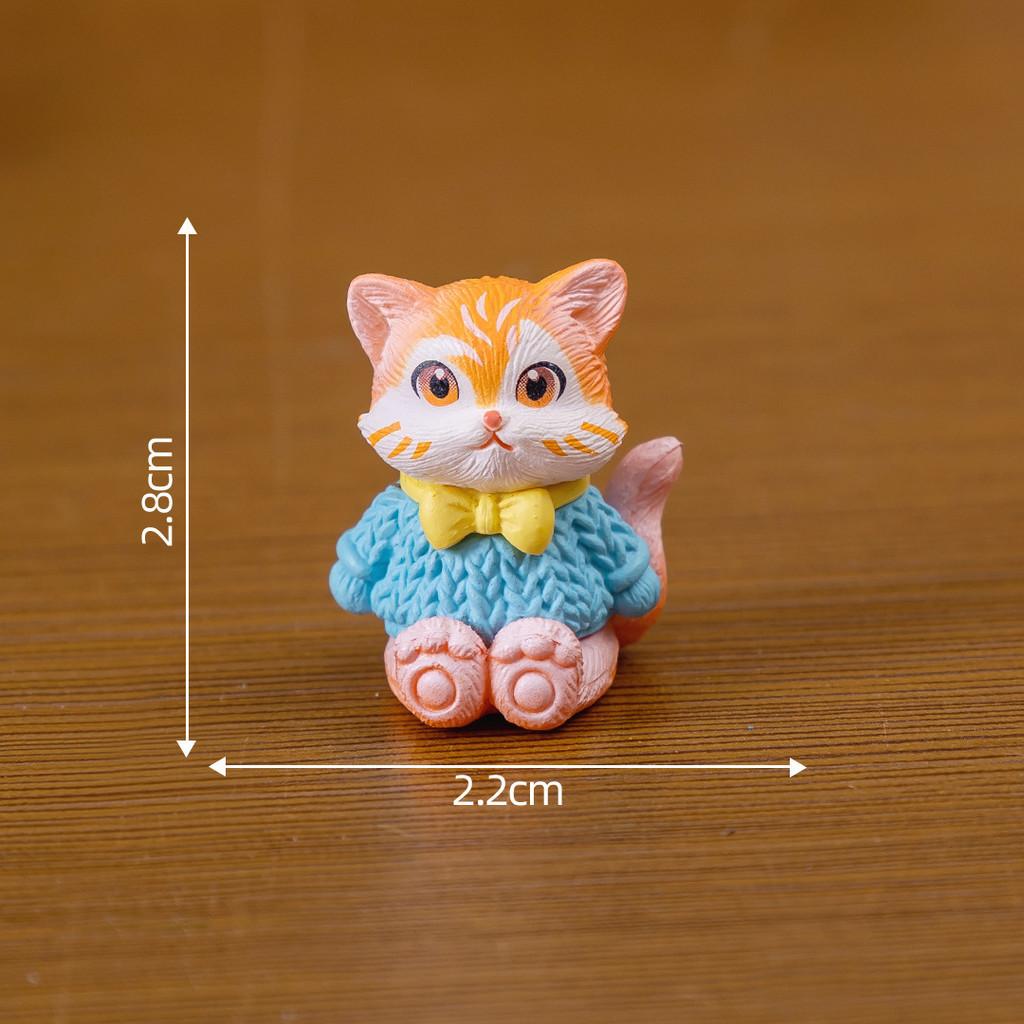 Charming Miniature Animal Figurines Resin Cat Pig Dog Desktop Decorations