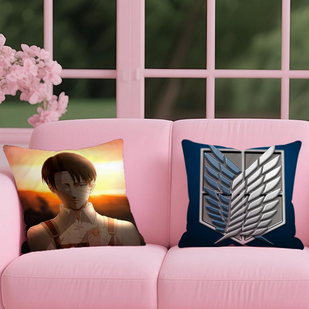Levi Ackerman Attack On Titan Anime Cushion Cover 2-in-1 Reversible Plush Pillow Cover | Car/Sofa/Bed | Perfect Gift