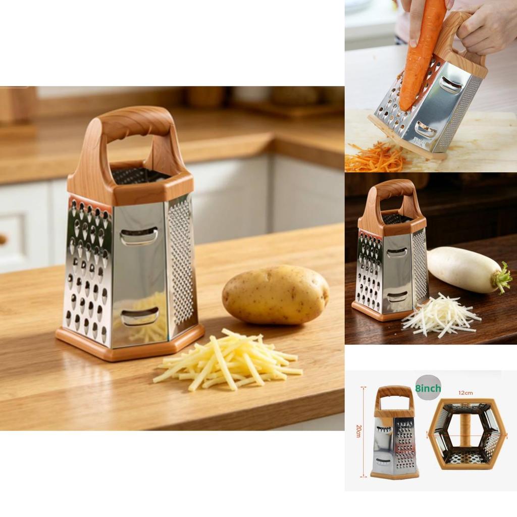 Modern Minimalist Multifunction Vegetable Grater With Six Sides For Kitchen Prep