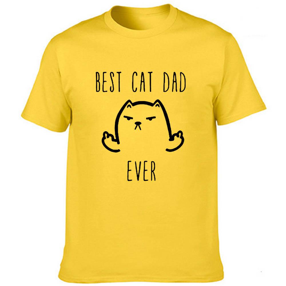 Best Cat Dad Ever Print Funny T Shirt Daddy Father S Day Gift For Husband Casual