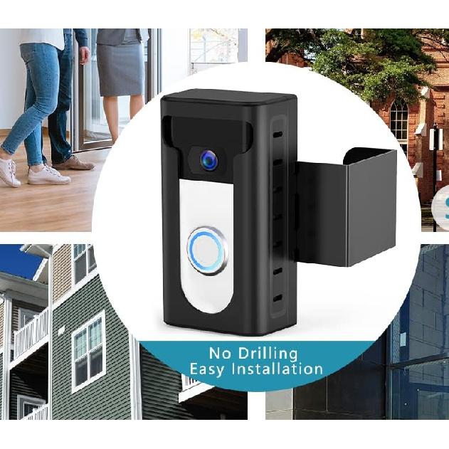 KIMILAR 2024 Upgrade Anti-Theft Video Doorbell Mount, Not Block Doorbell Motion Sensor, Adjustable No-Drill Mounting Bracket Wedge Holder Accessories