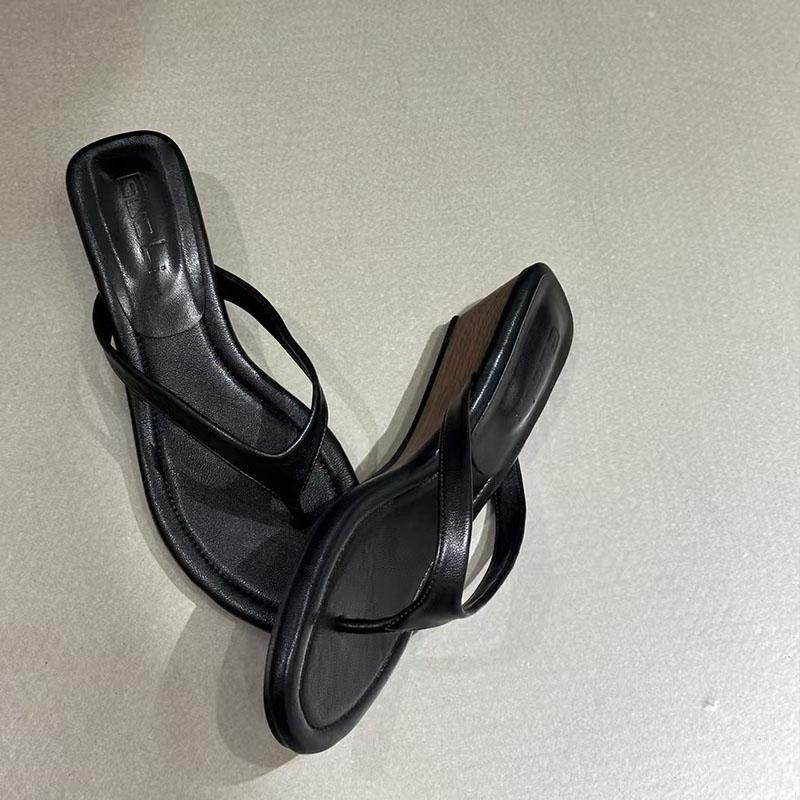 Fashion Female Spring Summer Round Toe Ladies Wedges Heeled Slippers Sandals Fashion Wedges Slippers Slides Shoes For Women Flip flops