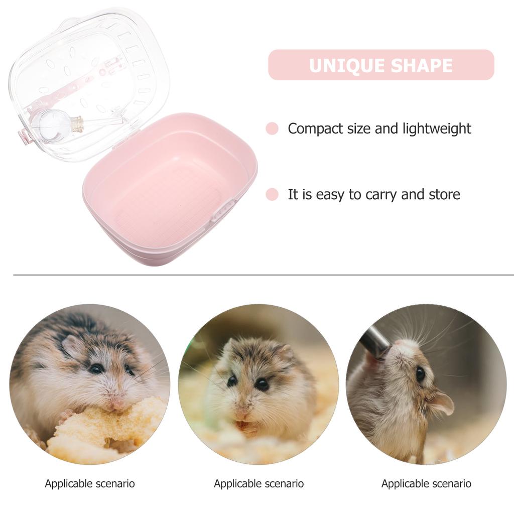 Hamster Travel Box Small Pet Container Abs House Outdoor Carrier Lightweight Portable Breathing Box Guinea Pig Hide