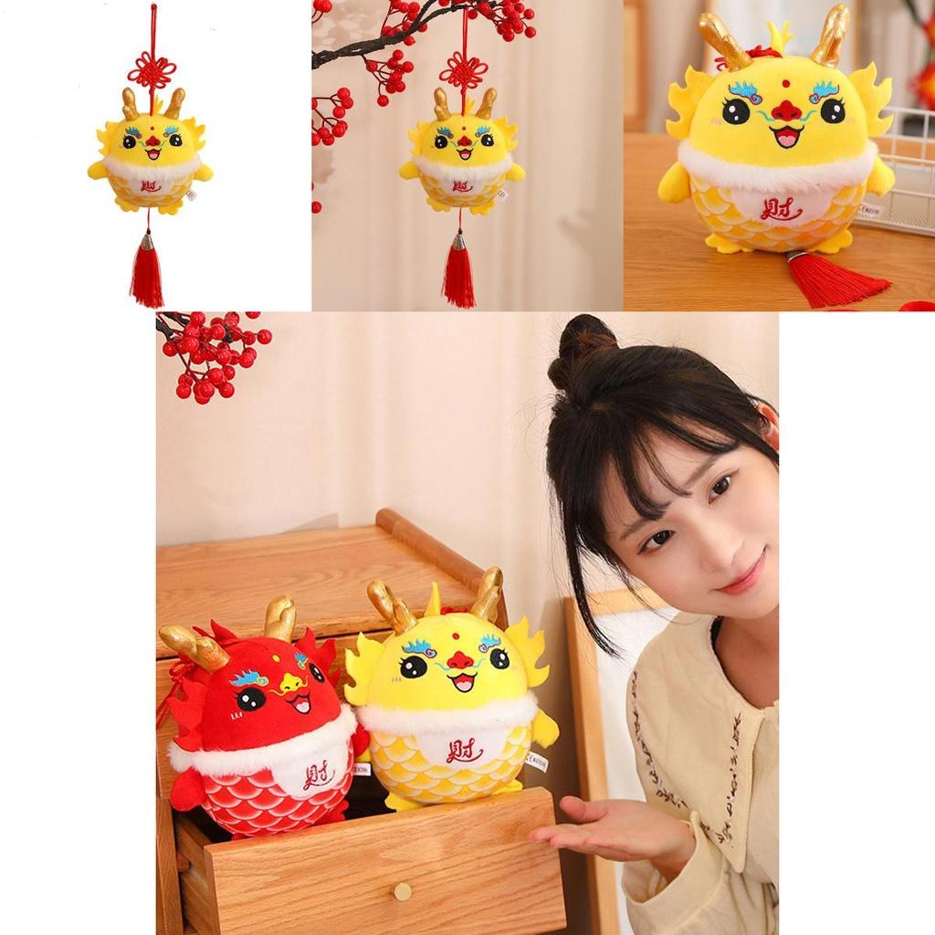 Good Luck Dragon Plush Toy Mascot Doll Red Fortune Dragon Pendant Gift Doll