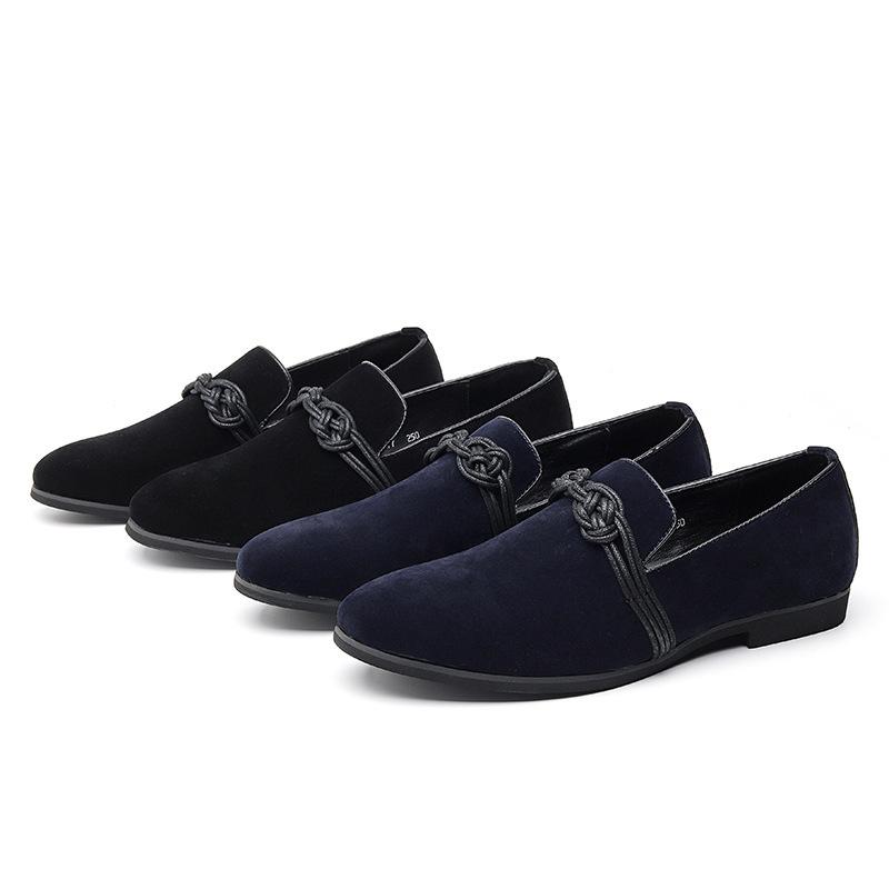 Spring and Autumn Velvet Loafers, New Matte Beanie Shoes, One-pedal Men's Shoes, British Casual Shoes, Foreign Trade Leather Shoes