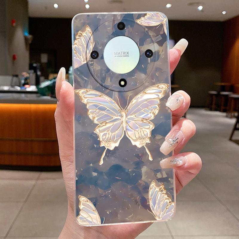For Honor X50 5G Case Luxury Flower Painted Cover Clear Soft Silicone Phone Case For Honor X 40 50 X40 X50 5G Back Covers Bumper
