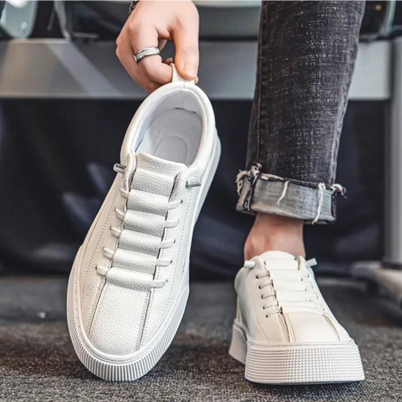 Fashion Men's Leather Casual Shoes Fashion Sneakers Designer Platform Tennis Shoes for Men Non Slip Sport Running Shoe Zapatillas Hombre