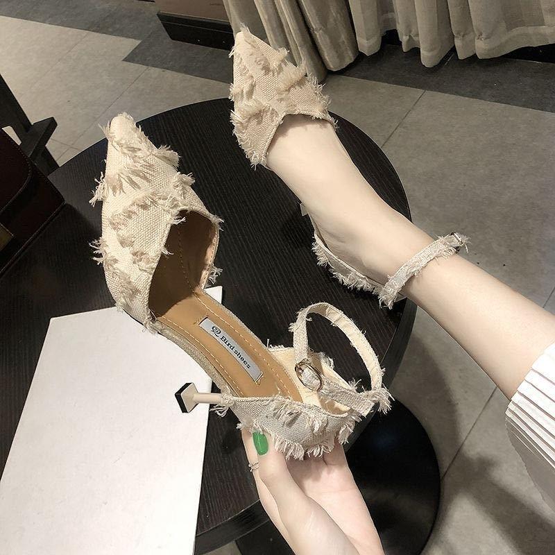 Pointed Toe Woman Shoes High Heels Sandals for Women Luxury 2025 Comfortable and Elegant The Best Anti Slip Hot Summer Sandal