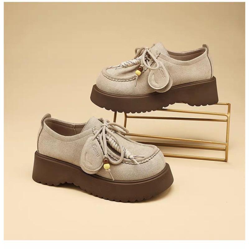 

бисквитный торт толстая подошва шнуровка женские новые весна и осень ретро универсальный маленький человек увеличивает рост 40 хаки