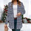 Women's Misty Woodland Pattern 3D Print Long Sleeve Open Front Cardigan, Casual Loose Fit Lightweight Street Style Outerwear