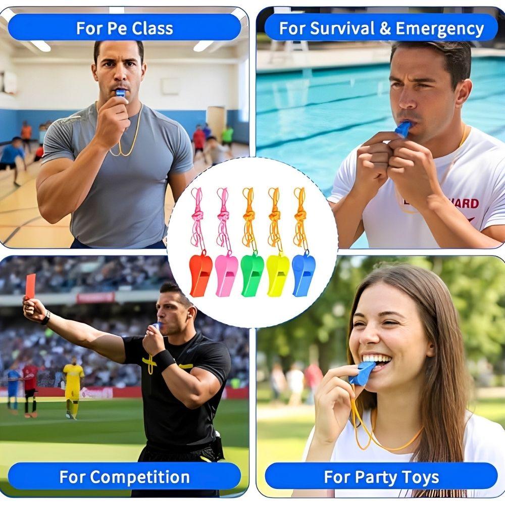 5/16pcs 5cm Plastic Whistles, Random Color HighPitch Durable Referee Sports Whistles for Game Coaching, PE Class YMY