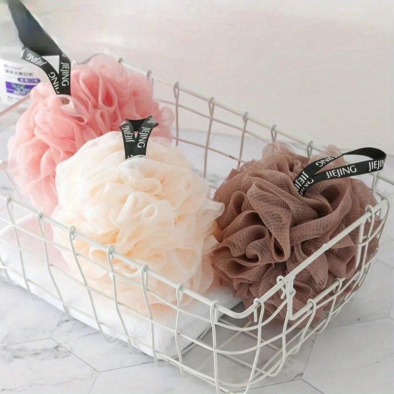 Sfere di spugna da bagno in rete morbida Spazzola per pulizia in nylon Soffio per doccia Detergente per il corpo Scrubber esfoliante Sfera da bagno Forniture per il bagno