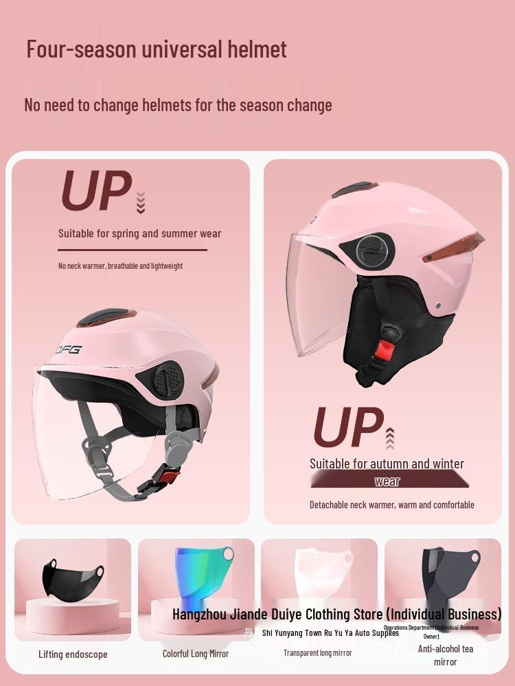 Certified Universal Half Helmet for Men & Women - Summer Sun Protection, All Seasons Motorcycle Use
