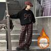 Girls' Fashionable Plaid Pants & Bow Sweatshirt Set - Autumn/Winter 2025
