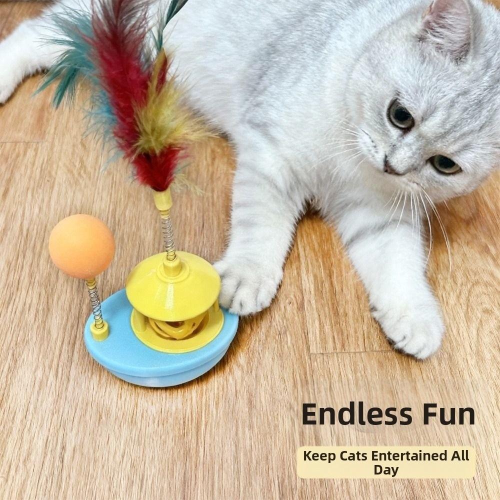 Self-Playing Cat Tumbler Toy Rotating Wobble Tumbler Boat Cat Interactive Toy  Relieve Boredom