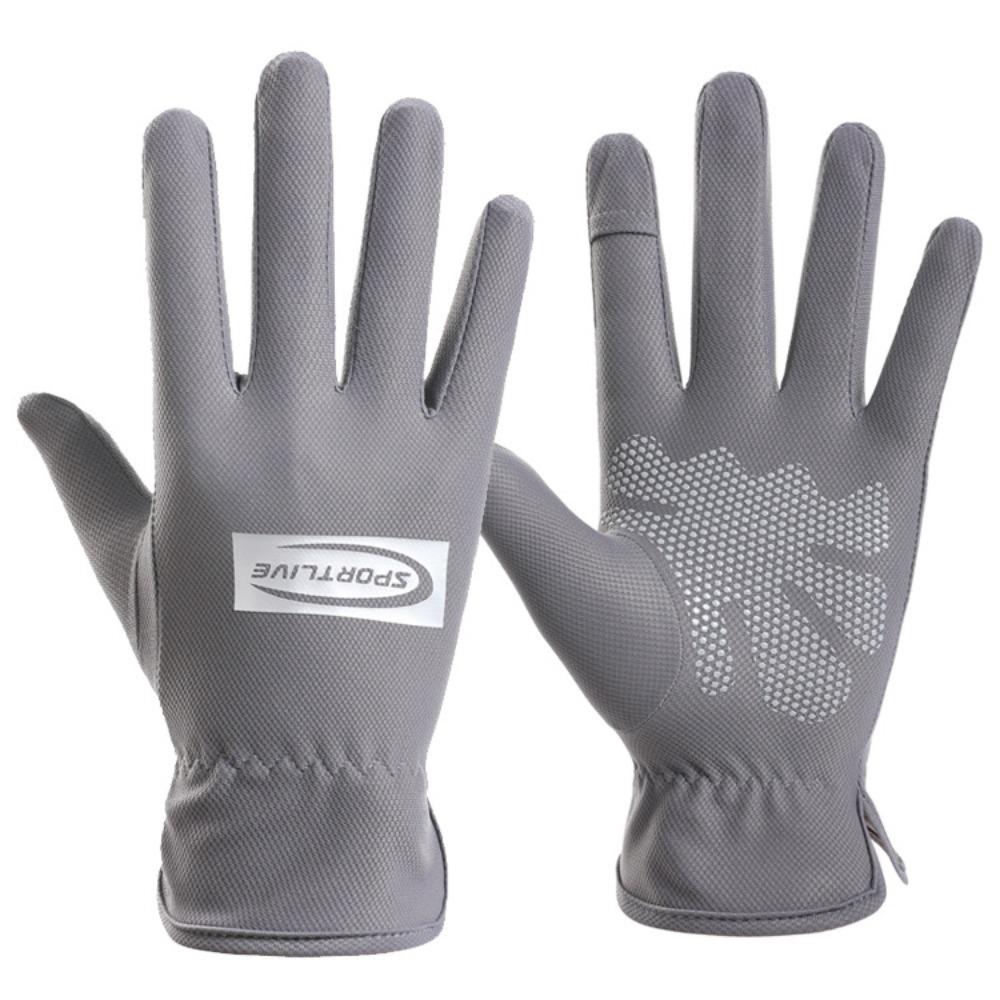 

New gloves Thin men s and women s breathable elastic mesh outdoor sports driving mountaineering fishing non-slip sunscreen gloves One size темно-сірий