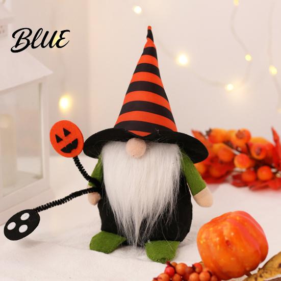 Flauschiger Langhaar-Bart-Gnom Halloween-Gnome Plüsch Handgemachte Dekoration Zwerg Elf Ornamente zur Dekoration Etagere Heimtischdekoration