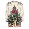 Women's Fashion Casual Round Neck 3/4 Sleeve Loose  Printed T-Shirt Ladies Top