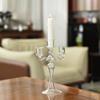 Creative 3 Heads Retro Glass Candlestick Romantic Candlelight Dinner Colorful Candle Stand  Home Decor Wedding Party Decoration