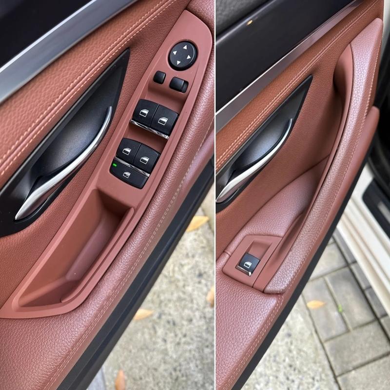 4 Couleurs Conduite à Gauche LHD Beige Noir Fibre de Carbone Poignée de Porte Intérieure de Voiture Tirette Ensemble de 7 Pièces Pour BMW Série 5 F10 F18 523 525 528