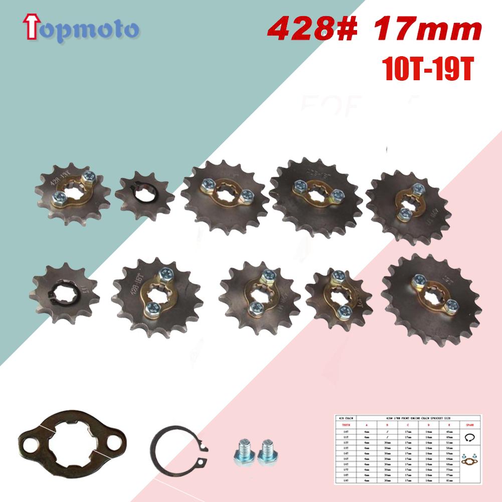 428# 17mm Teeth Front Engine Sprocket 10 11 12 13 14 15 16 17 18 19T For Dirt Pit Bike ATV Quad Go Kart Buggy Scooter Motorcycle