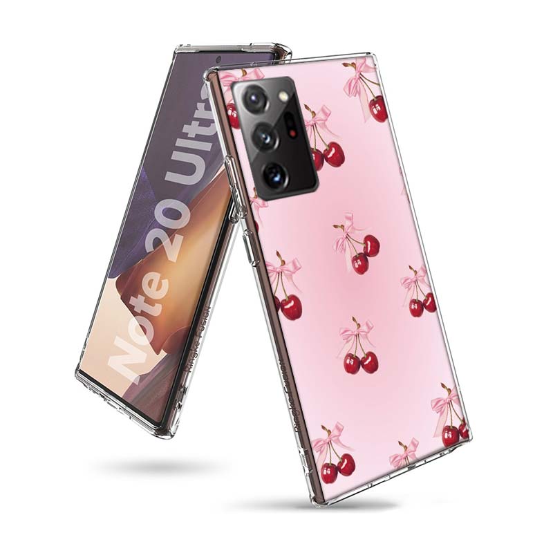 Kirsch Schleife Handyhülle für Samsung A55 A35 A25 A15 A07 A05S A16 A17 A26 A36 A37 A56 A57 Galaxy Note 20 10 A50S A71 A51 A31 A30 A2