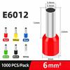 1000PCS Electrical Wire Ferrules Tubular Crimp Cable Terminals Connectors E0508 E1008 E1508 E2508 E4009 E6012 Sleeve Ferrules