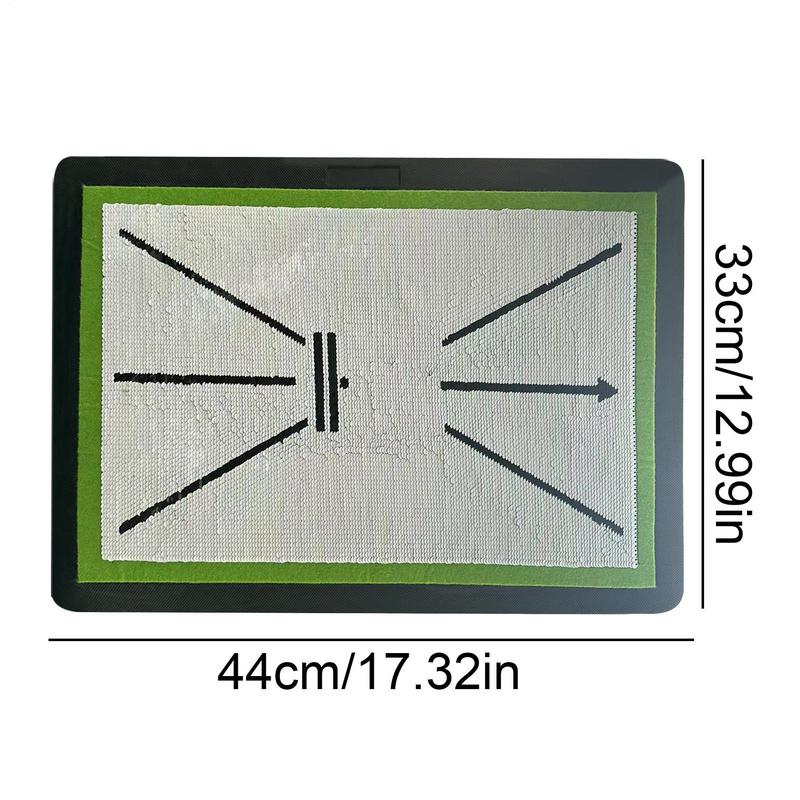 Foldable Golf Hitting Mat Swing Training Aid Golf Practice Exerciser Bead Display Track Beginner Training Trace Detection Pad