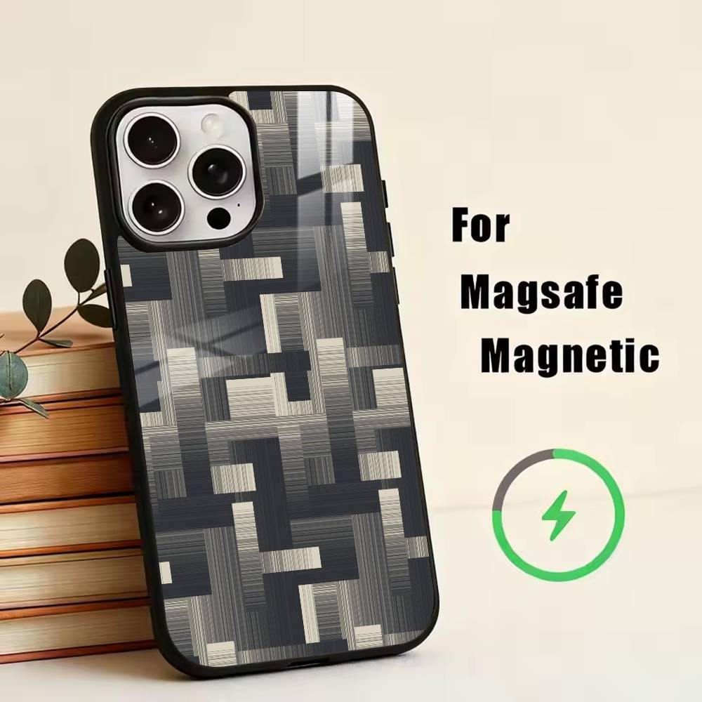 Carbon Fiber Weave Phone Case For iPhone17,16,15,14,13,12,11 Plus,Pro Magnetic For Magsafe Wireless Charging