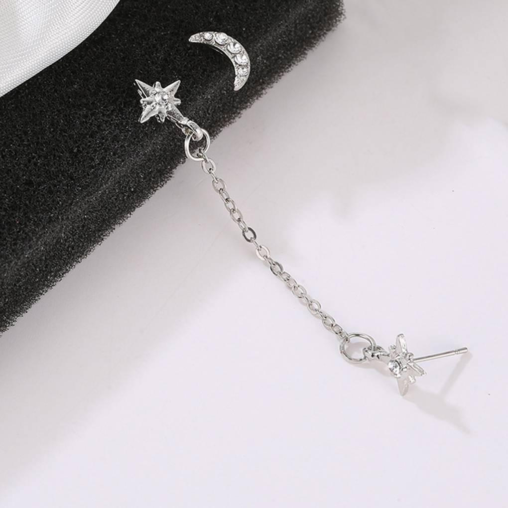 1 Pair Bohemian Style Irregular Moon Star Earrings Women Girls Alloy Stylish Earring Fashion Personality Ear Studs