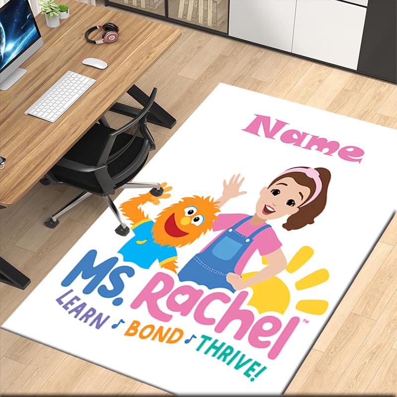 Custom Name Ms. Rachel Printed Carpet, for Office Chair Living Room Bedroom Kitchen Room Decor Gifts.