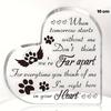 2D Flat Heart-Shaped Acrylic Pet Memorial Desktop Decoration, Home Decor Plaque Hanging Wall Art Decorative Garden Decoration for Room Door Signs Hang