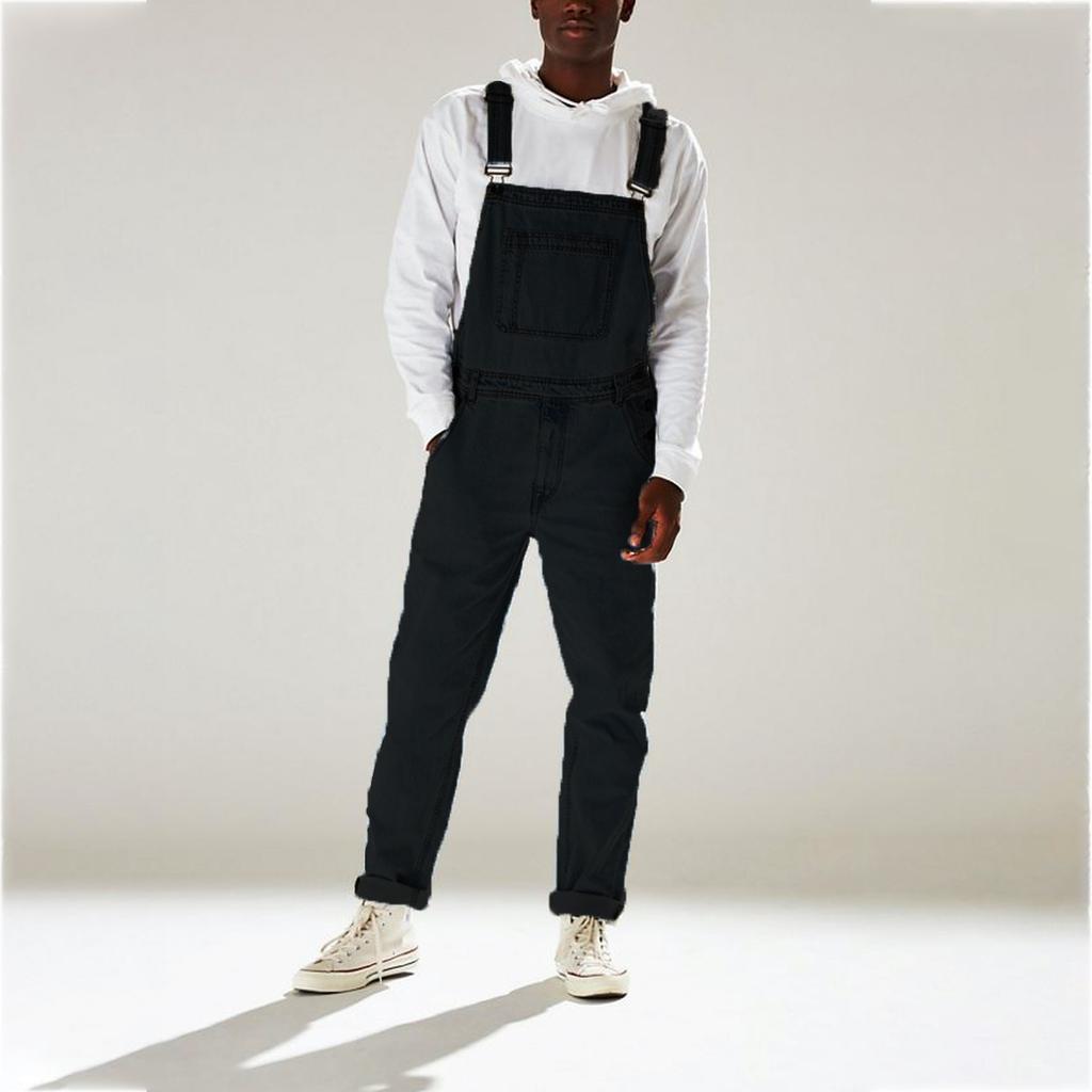 Summer Street Trendsetters European and American Overalls High Waist Men's Denim Overalls Pants