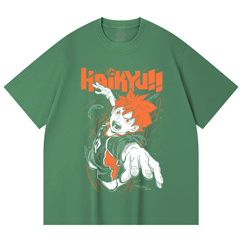 230 Gsm 100% Cotton Haikyu V1 Hinata Print Unisex Heavy Cotton T Shirt