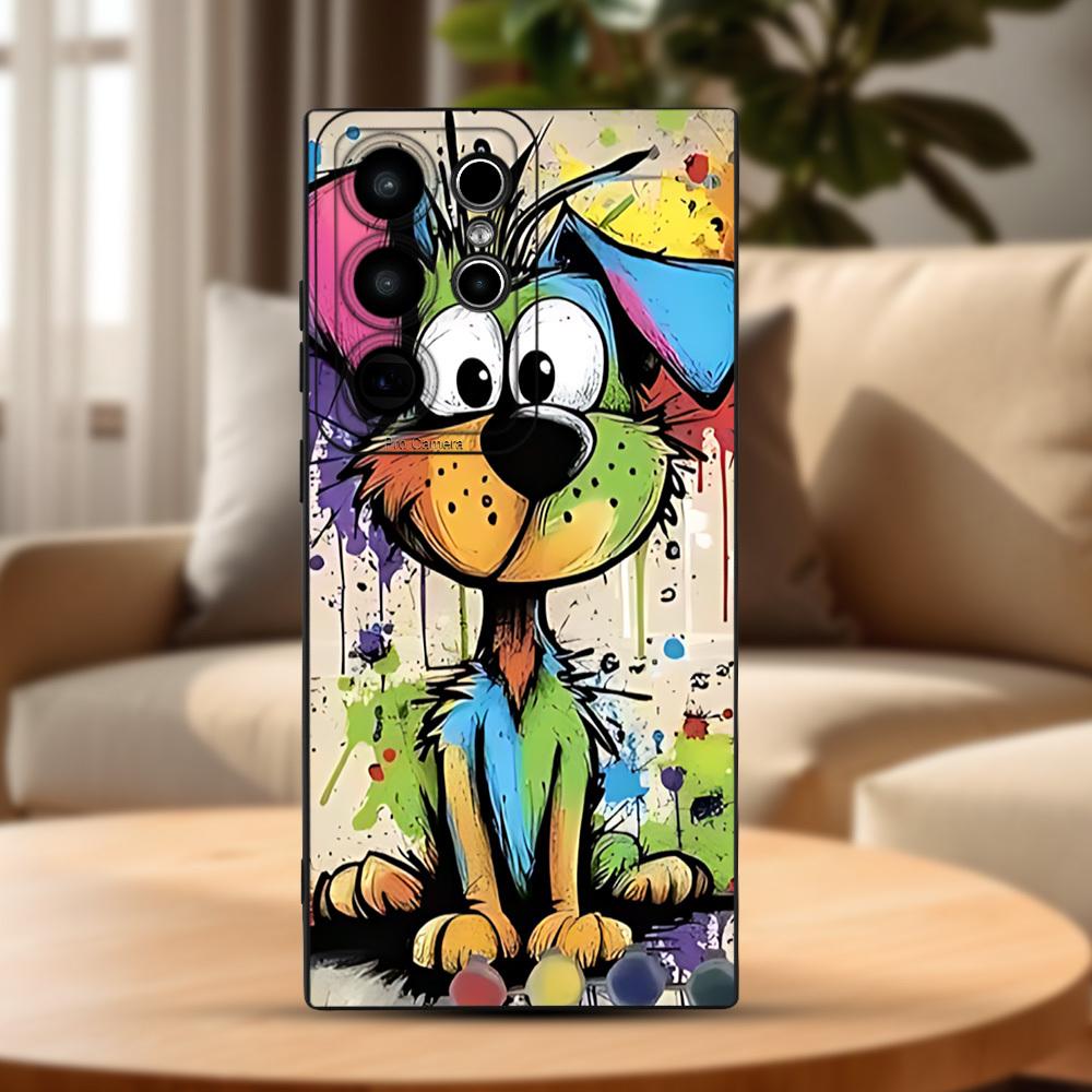 Süße Cartoon-Hund-Graffiti-Druck-Handyhülle Für Samsung Galaxy S26 S25 S24 Ultra S23 FE S22 S21 S20 Plus A15 A35 A55 A54 Abdeckung