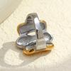 MamacitaSlay 316L Stainless Steel Mixed Color Three Stripe Ring 18K Gold Plated Waterproof Ring Women High Quality Cool Ring