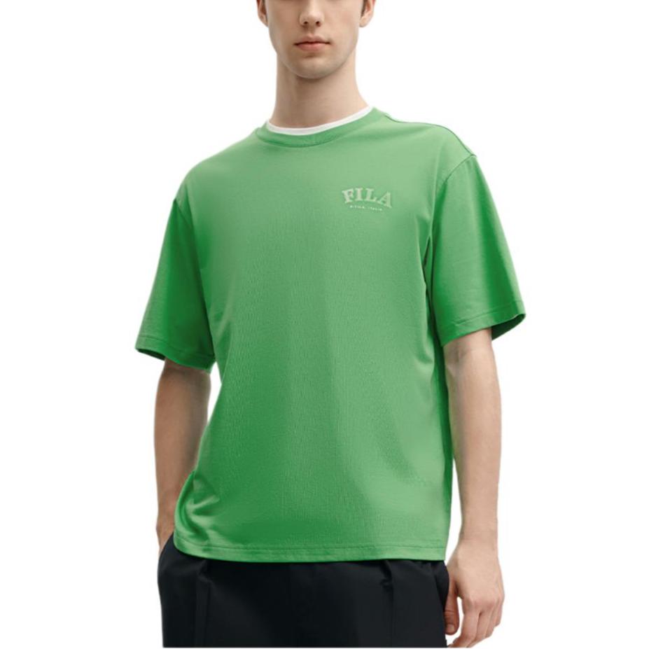 FILA Colorful Casual Loose Short Sleeve T-Shirt Unisex Tops Kelly-Green F51U419101F-GN
