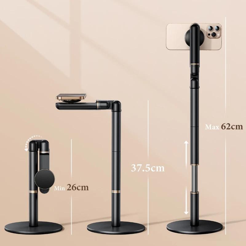 

Oatsbasf Desktop Magnetic Phone Holder Stand 360° Rotatable Height Adjustable 10.2-24.4 Universal for iPhone 17 Pro Max Samsung