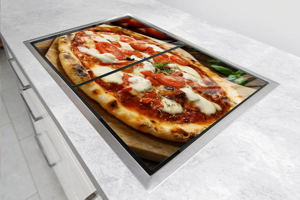 SZKLANA PŁYTA OCHRONNA NA KUCHENKĘ 70x52 PIZZA