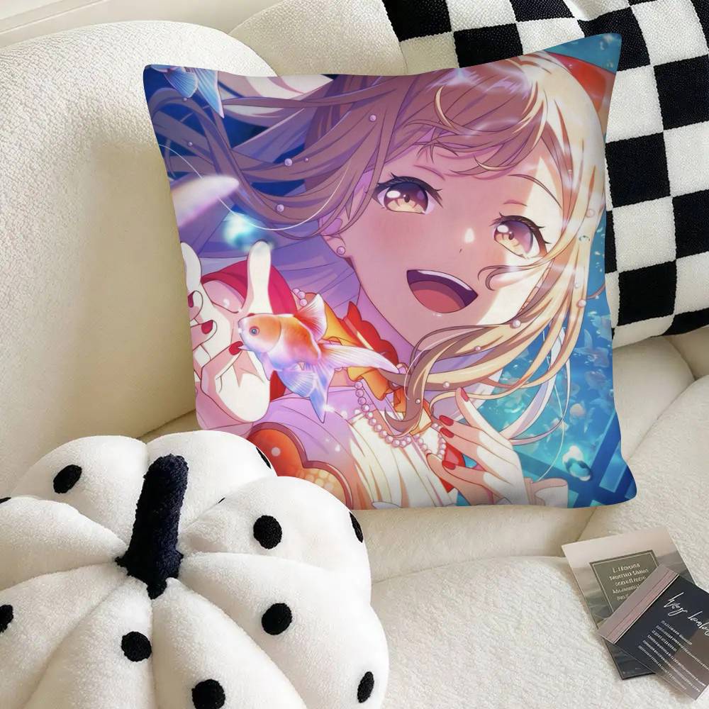 Cute Game Bang Dream Pillow Case Fashion Square Pillowcase Bedroom Sofa Room Ins Decoration Leisure