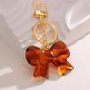 Fashionable Colorful Heart Shape Bowknot Keychain Ornament Trendy Accessories Gift Suitable For Women And Girls