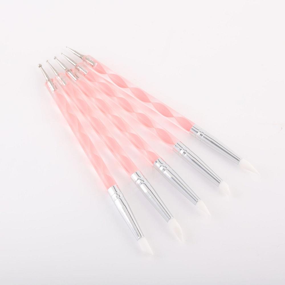 5 Pieces of Nail Art Special Pointed Flower Nail Polish Pens, Nail Art Painting Tools, Marble Pattern Painting Pens