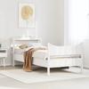 VidaXL Cadre de lit avec tête de lit blanc 90x200cm bois de pin massif, sommier, cadre de lit simple, cadre de lit en bois 3306313